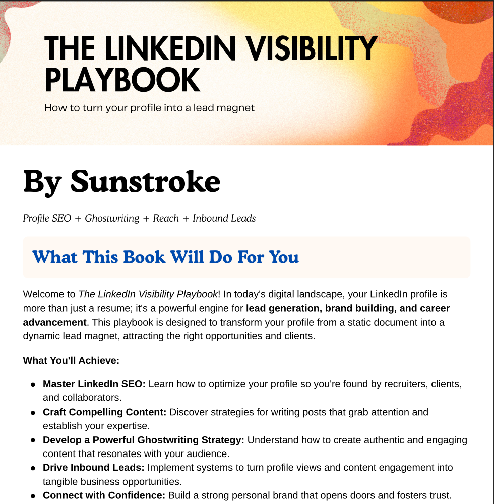 The LinkedIn Visibility Playbook — Turn Your Profile Into a Lead Magnet